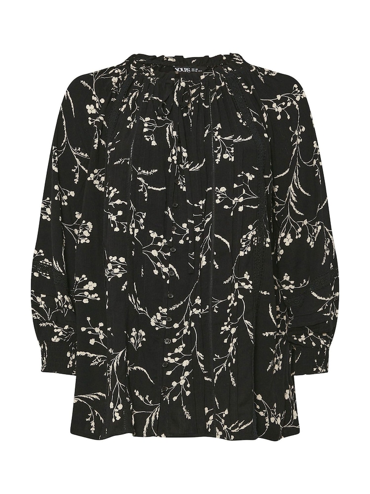 Yours Curve Black Boho Pintuck Blouse - Image 10 of 10 Yours Curve Black Boho Pintuck Blouse - Image 10 of 10