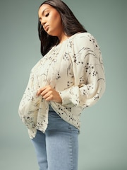 Yours Curve White Boho Pintuck Blouse - Image 2 of 5