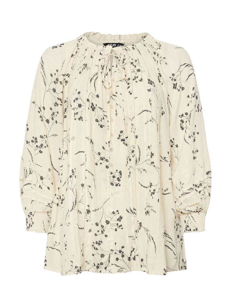 Yours Curve White Boho Pintuck Blouse - Image 5 of 5