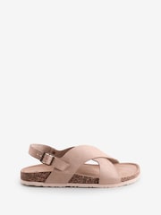 Yours Curve Natural Wide Fit Cross Strap Footbed Sandals - Image 1 of 1
