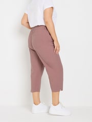 Yours Curve Pink Cool 100% Cotton Cropped Trousers - Image 3 of 5