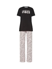 Long Tall Sally Weekend Vibes Wide Leg 100% Cotton Pyjamas Set - صورة 5 من 5