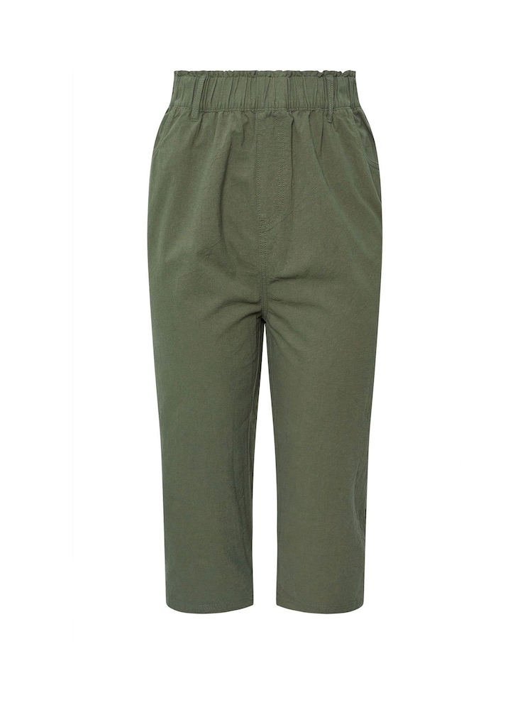 Yours Curve Green Cool 100% Cotton Cropped Trousers - Image 5 of 5