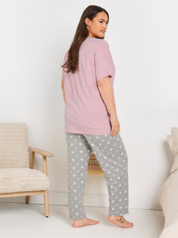 Yours Curve Pink Good Night Guinea Pig Wide Leg Pyjamas Set - Image 3 of 5