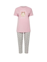 Yours Curve Good Night Guinea Pig Wide Leg Pyjamas Set - صورة 5 من 5