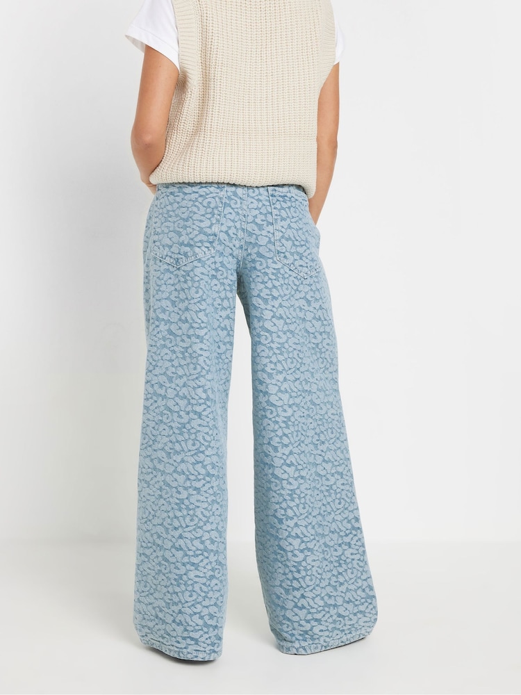 PixieGirl Petite Blue Leopard Print 100% Cotton Jeans - Image 2 of 4