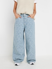 PixieGirl Petite Blue Leopard Print 100% Cotton Jeans - Image 3 of 4