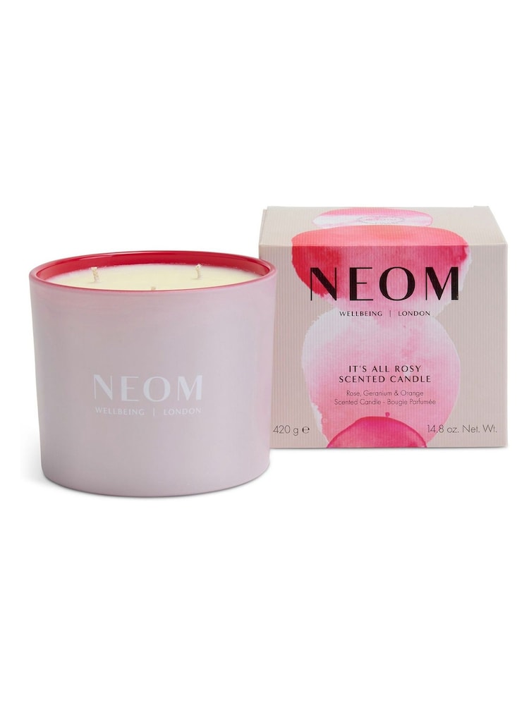 Neom Its All Rosy 3 Wick Candle - Image 1 of 3 Neom Its All Rosy 3 Wick Candle - Image 1 of 3