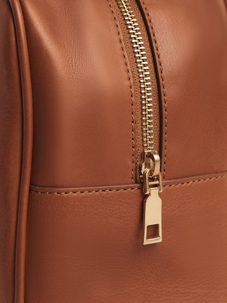 The Betsey Tan Brown Tabitha Simmons x Next Leather Bowler Bag - Image 11 of 13