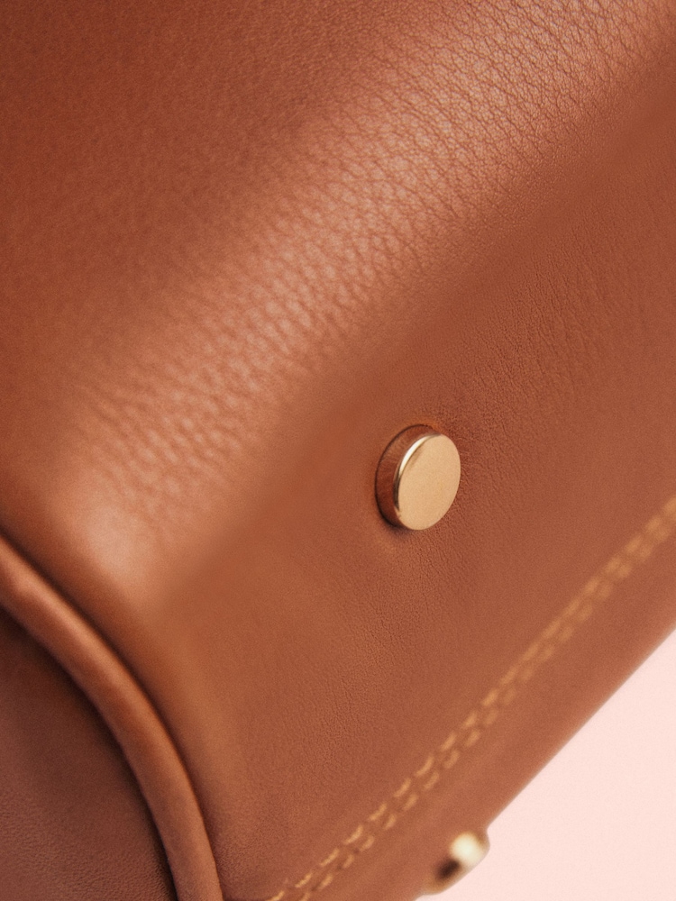 The Betsey Tan Brown Tabitha Simmons x Next Leather Bowler Bag - Image 12 of 13