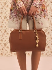 The Betsey Tan Brown Tabitha Simmons x Next Leather Bowler Bag - Image 3 of 13