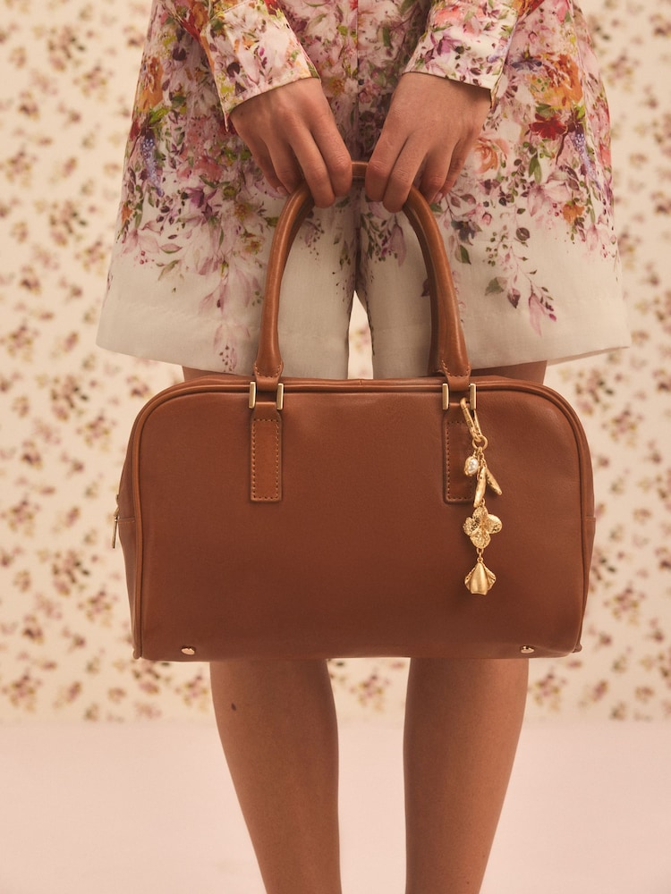 The Betsey Tan Brown Tabitha Simmons x Next Leather Bowler Bag - Image 3 of 13