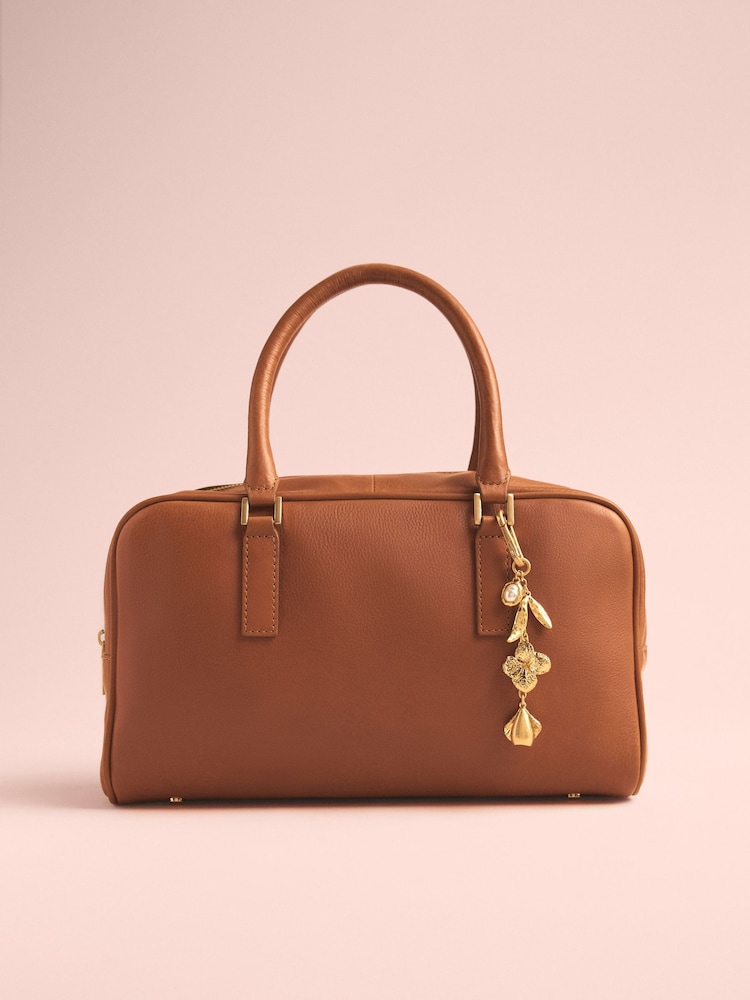 The Betsey Tan Brown Tabitha Simmons x Next Leather Bowler Bag - Image 5 of 13