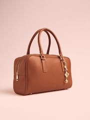 The Betsey Tan Brown Tabitha Simmons x Next Leather Bowler Bag - Image 6 of 13