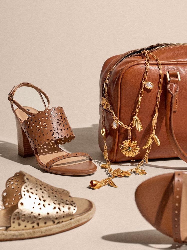 The Betsey Tan Brown Tabitha Simmons x Next Leather Bowler Bag - Image 8 of 13