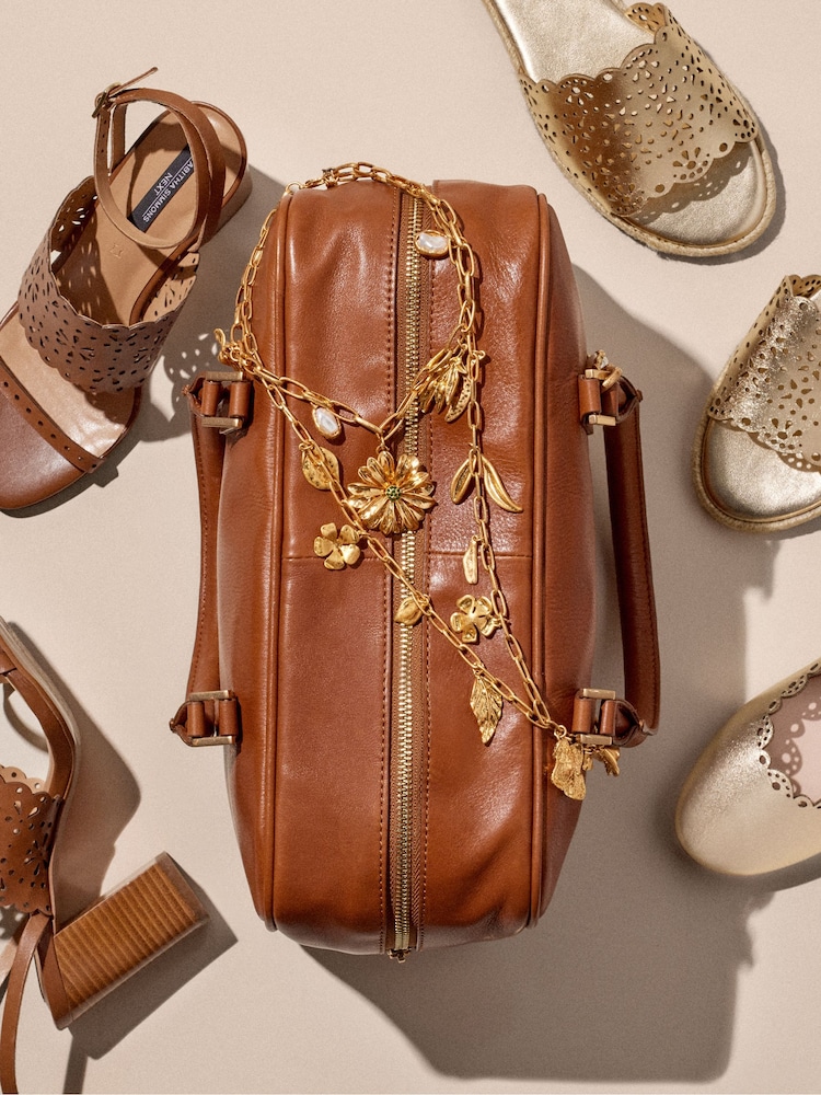 The Betsey Tan Brown Tabitha Simmons x Next Leather Bowler Bag - Image 9 of 13