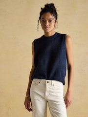 Joules Holly Navy Knitted Vest - Image 1 of 6