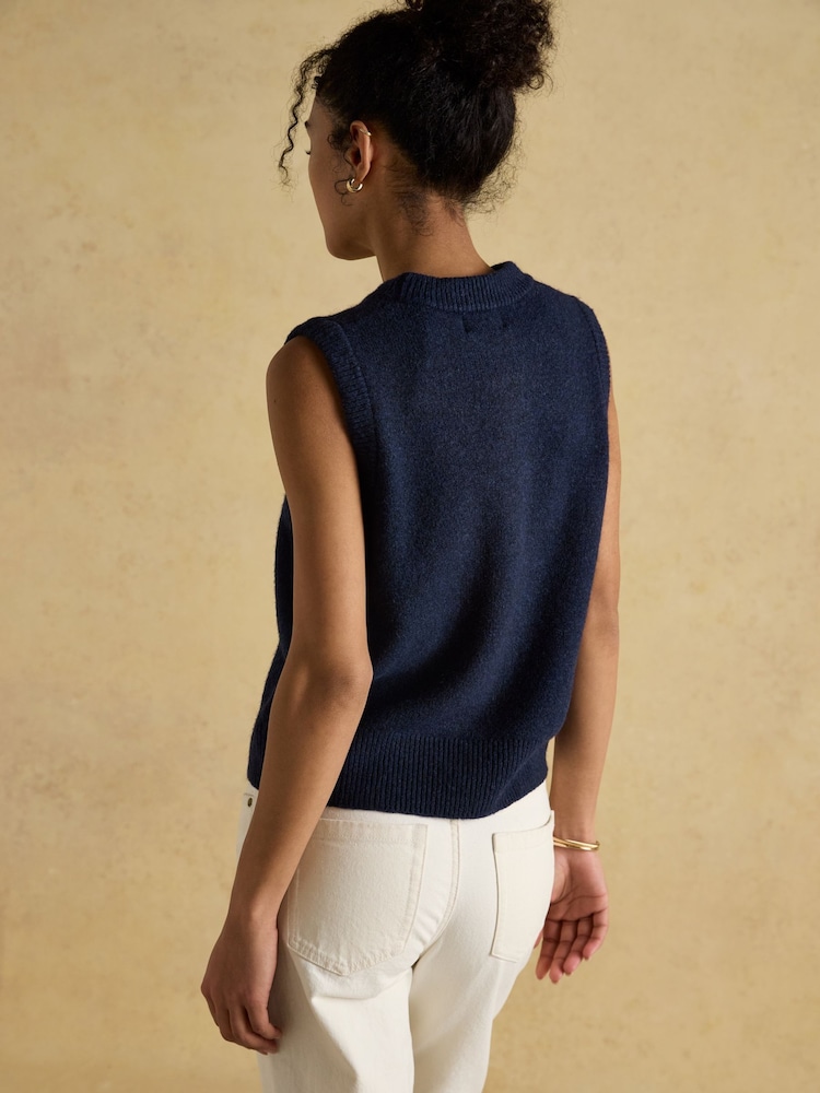 Joules Holly Navy Knitted Vest - Image 2 of 6