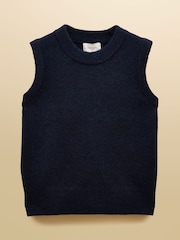 Joules Holly Navy Knitted Crew Neck Vest - Image 9 of 9