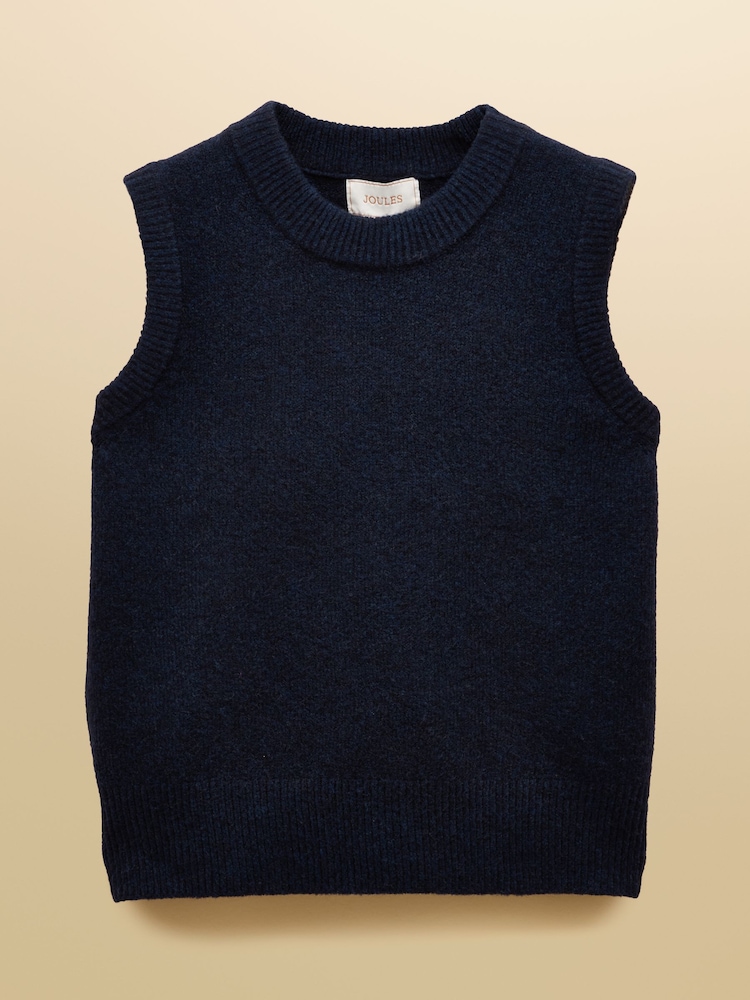 Joules Holly Navy Knitted Crew Neck Vest - Image 9 of 9