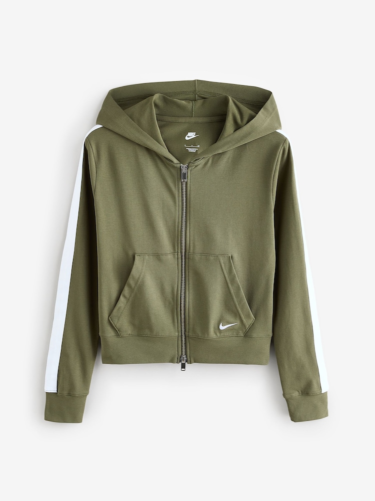 Nike Brown Full Zip Colour Block Hoodie - Image 1 of 1