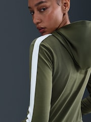 Nike Brown Full Zip Colour Block Hoodie - Image 4 of 6