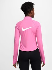 Nike Pink Tempo Swoosh Dri-FIT 1/2 Zip Running Top - Image 2 of 3