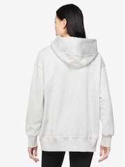 Nike Grey Womens Oversized Sportswear Phoenix Fleece Full-Zip Hoodie - Image 2 of 3