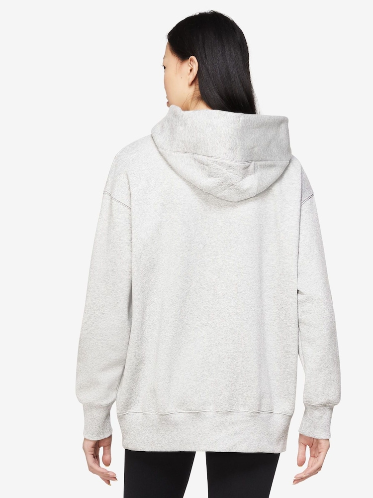 Nike Grey Womens Oversized Sportswear Phoenix Fleece Full-Zip Hoodie - Image 2 of 3
