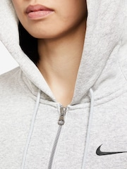 Nike Grey Womens Oversized Sportswear Phoenix Fleece Full-Zip Hoodie - Image 3 of 3