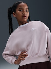 Nike Platinum Lilac Club Fleece Boxy Crewneck Sweatshirt - Image 5 of 5