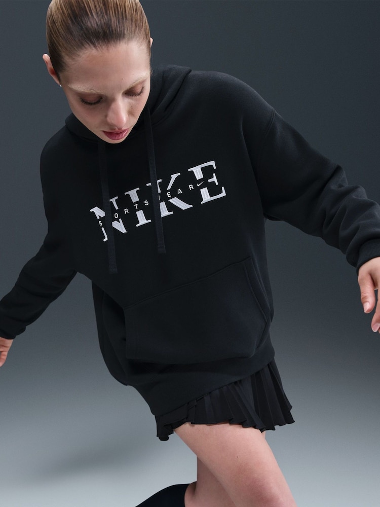 Nike Black Oversized Phoenix Fleece Graphic Logo Hoodie - Image 5 of 5