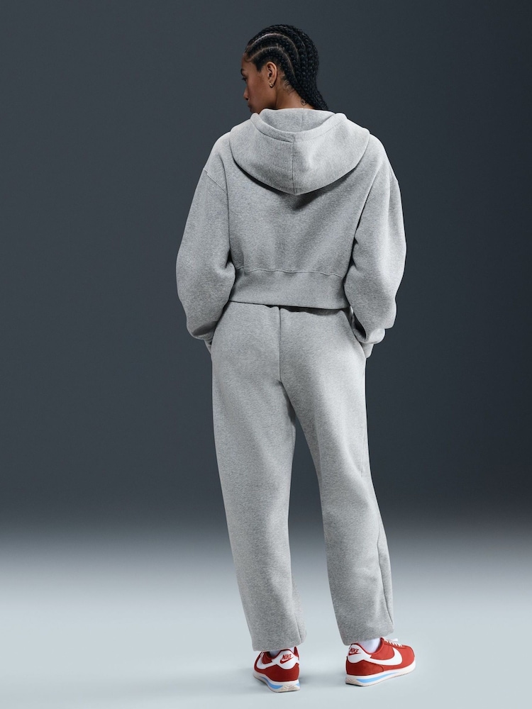 Nike Dark Grey Heather Oversized Phoenix Fleece High Rise Graphic Logo Joggers - Image 2 of 5