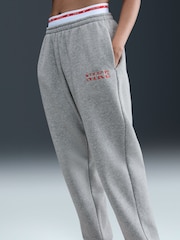Nike Dark Grey Heather Oversized Phoenix Fleece High Rise Graphic Logo Joggers - Image 3 of 5