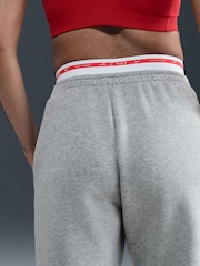 Nike Dark Grey Heather Oversized Phoenix Fleece High Rise Graphic Logo Joggers - Image 4 of 5