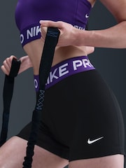 Nike Black Court Purple Pro Womens 3 Inch Shorts - Image 5 of 9