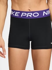 Nike Black Court Purple Pro Womens 3 Inch Shorts - Image 6 of 9