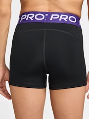 Nike Black Court Purple Pro Womens 3 Inch Shorts - Image 7 of 9