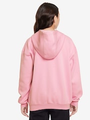 Nike Soft Pink Oversized College Club Fleece Zip-Up Hoodie - Image 2 of 3