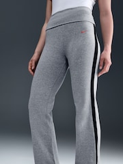 Nike Dark Grey Heather High Wiasted Fold Over Leggings - Image 3 of 6
