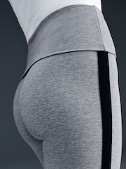 Nike Dark Grey Heather High Wiasted Fold Over Leggings - Image 4 of 6