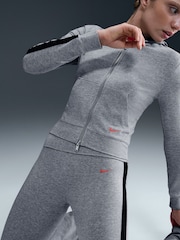 Nike Dark Grey Heather High Wiasted Fold Over Leggings - Image 5 of 6