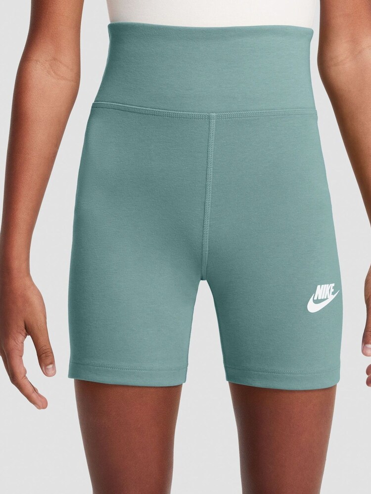 Nike Cannon Blue 5 Inch High Waisted Bike Shorts - Image 1 of 3 Nike Cannon Blue 5 Inch High Waisted Bike Shorts - Image 1 of 3