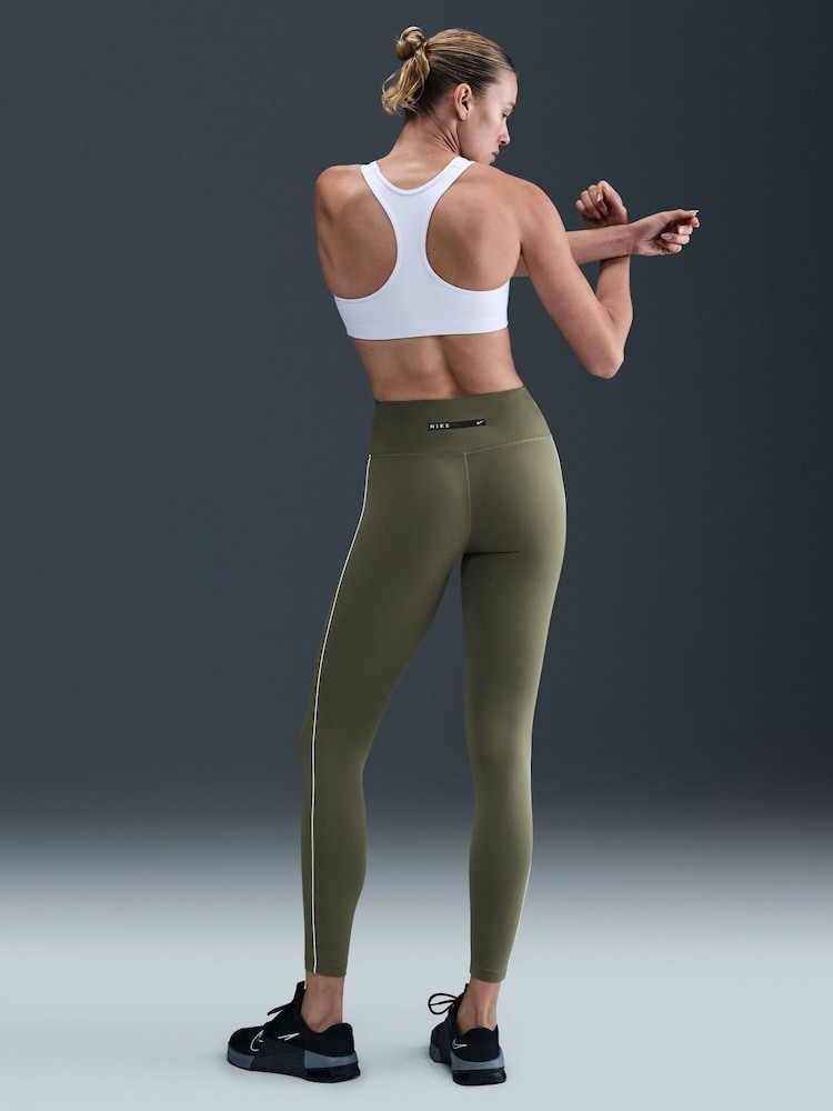Nike Olive Green One High Rise Leggings - Image 2 of 6