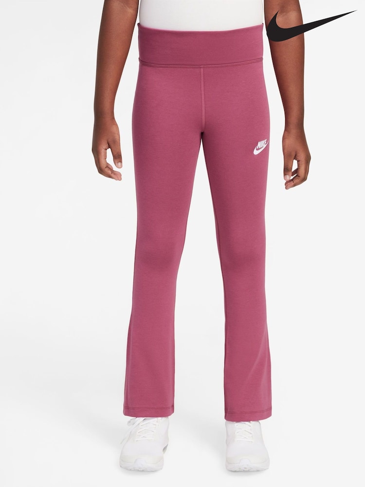 Nike Beet Pink High Waisted Flared Leggings - Image 2 of 5