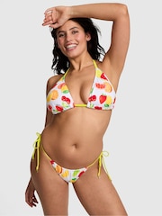 Victoria's Secret PINK White Fruit Cheeky Tie Side Charm Bikini Bottoms - Image 1 of 2
