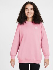 Nike Soft Pink Oversized Club Fleece Sweatshirt - Image 1 of 3