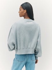 Nike Dark Grey Heather Phoenix Fleece Graphic Print Logo Sweatshirt - Image 2 of 8