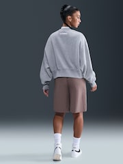 Nike Dark Grey Heather Phoenix Fleece Graphic Print Logo Sweatshirt - Image 5 of 8