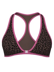 Victoria's Secret PINK Brown Leopard Halter Plunge Bikini Top - Image 4 of 4